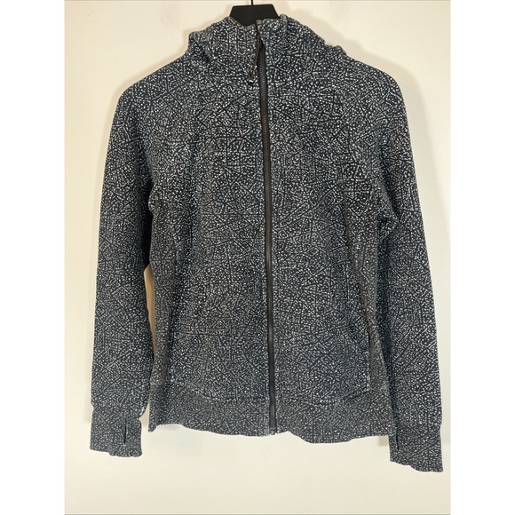lululemon athletica Tops - Lululemon‎ Scuba Hoodie Women's Size 8 Blue White Full Zip Athletic LW4AFRS